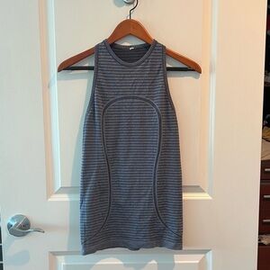 Lululemon Run Swiftly Tech Tank Rugby Stripe Tonal Heathered Size 4